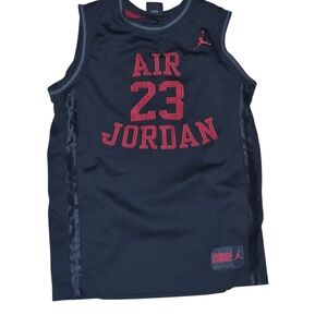 Jordan Black Sleeveless Jersey with Red Air 23 Graphics